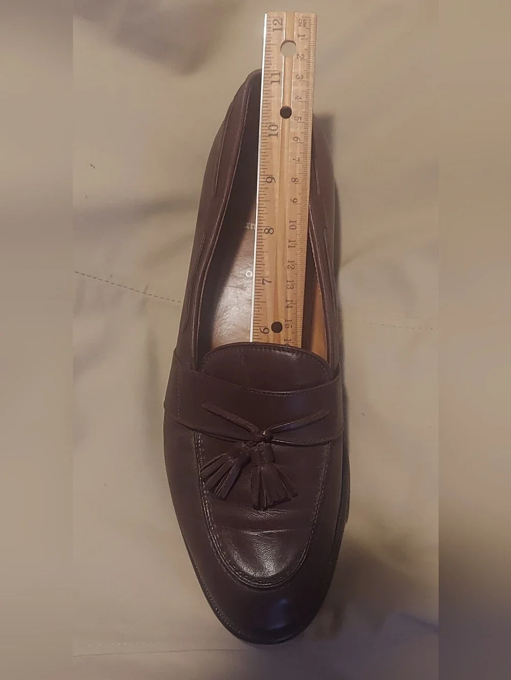 POLO RALPH LAUREN RLF 370 MEN'S BROWN LEATHER LOAFERS SIZE 10 D MADE IN ITALY